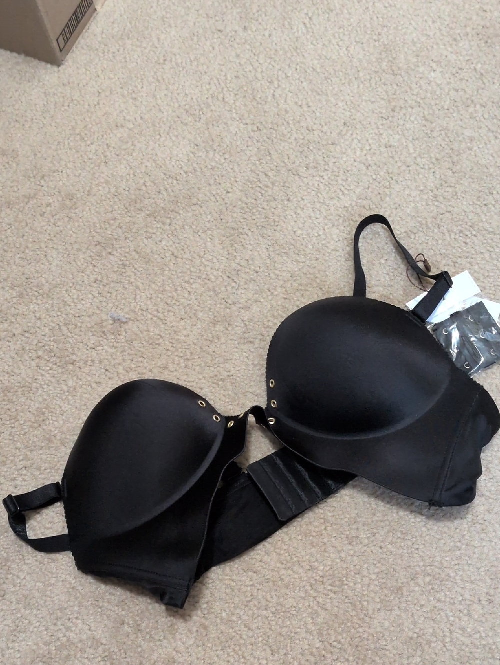 Black Add Two Cup Size Push Up Bra - Picture 3 of 6